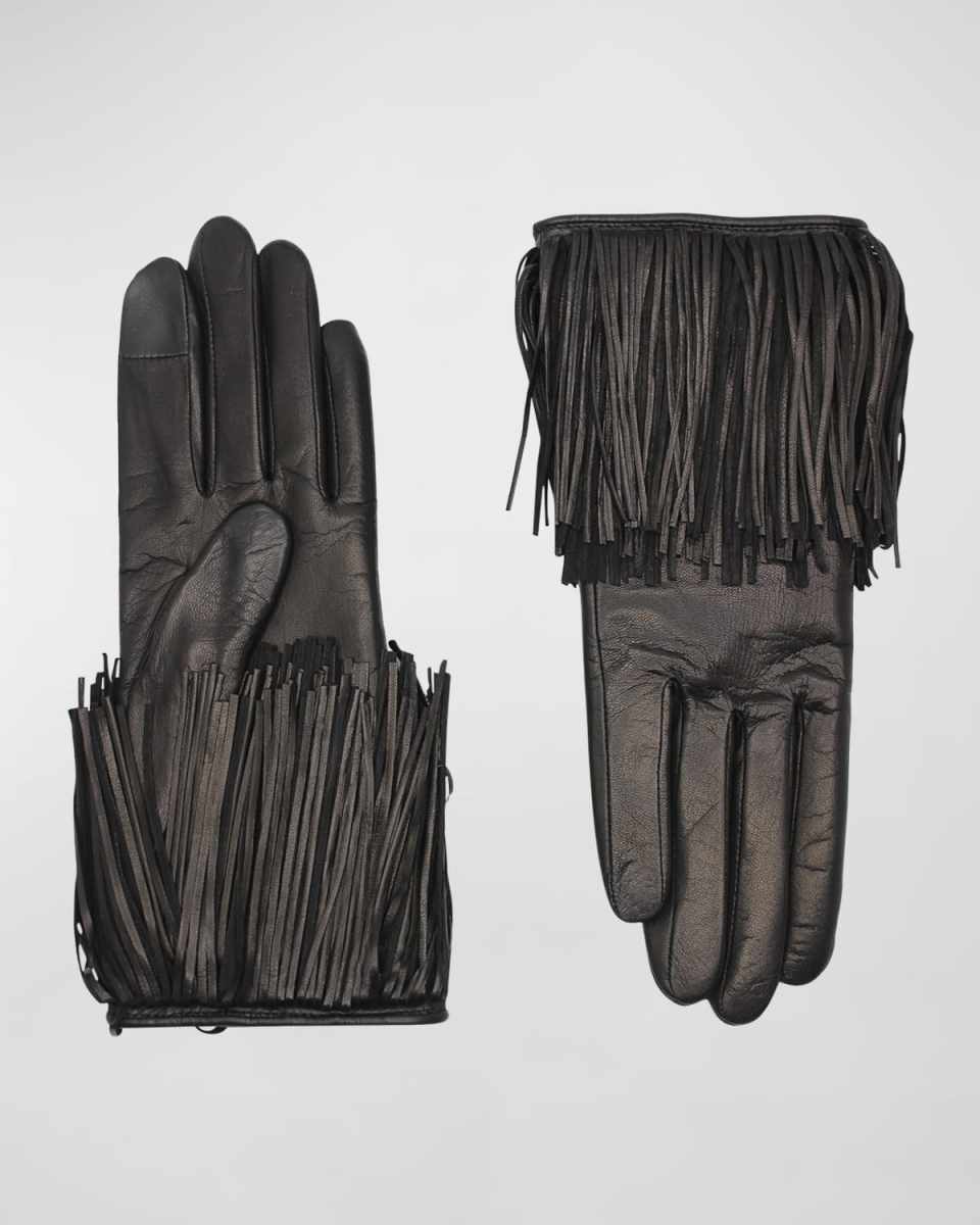 Lena Fringe Leather Gloves